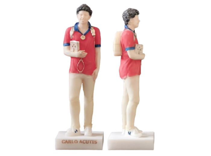 Carlo Acutis - Statue en Albaster 15cm - Couleur