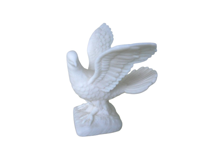 Colombe - Statue en Albaster - Hauteur 8 cm - Blanche