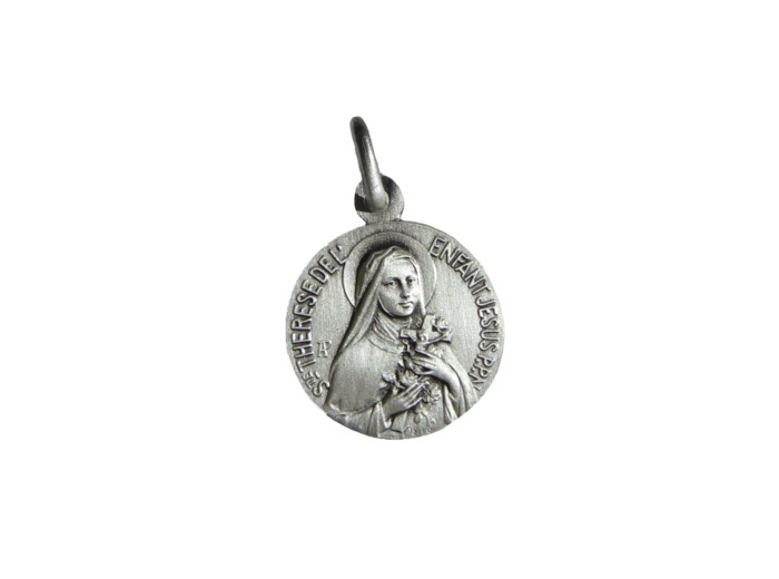 Médaille 18mm en Métal Argenté - SAINTE THÉRÈSE