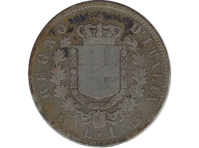 ITALIE 1 LIRA 1863 MBN TB N2