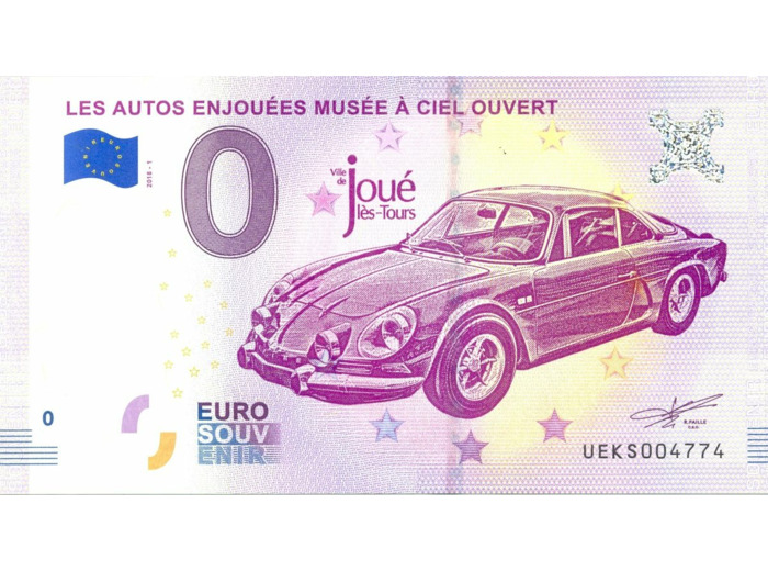 37 JOUE LES TOURS 2018-1 ANNEE ALPINE A110 BERLINETTE Numero 4774 BILLET 0 EURO