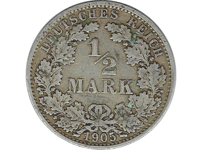 ALLEMAGNE 1/2 MARK 1905 A TB+ N2