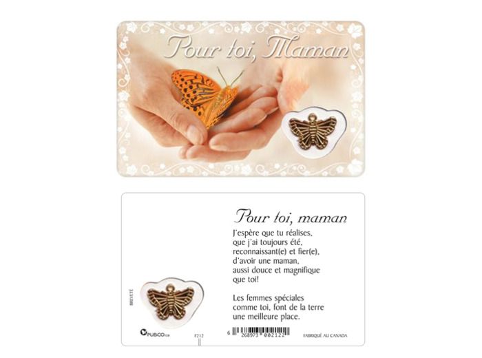 "Carte-prière avec insertion ""Pour Toi MAMAN""  "