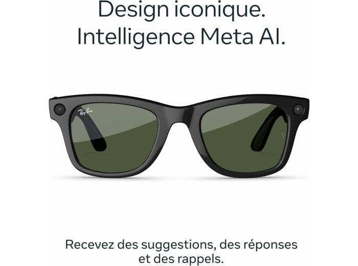 RAY-BAN Meta Gen 2 Wayfarer - Lunettes Connectées IA - Noir Brillant Monture Noire Brillante, Verre G15 Green Taille unique