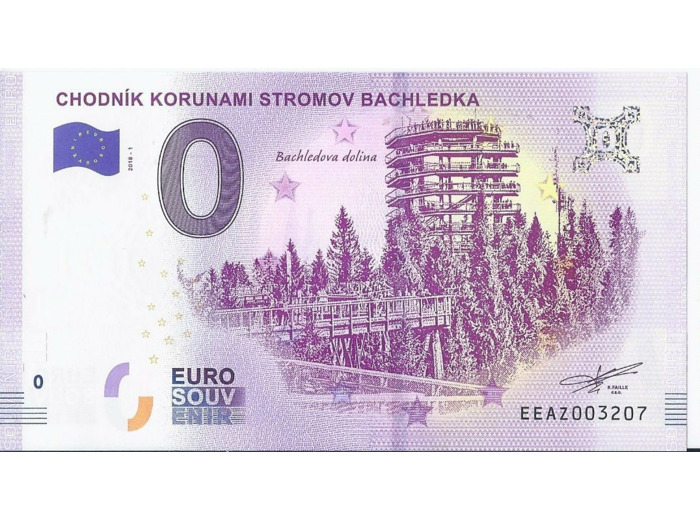 SLOVAQUIE 2018-1 CHODNIK KORUNAMI STROMOV BACHLEDKA BILLET SOUVENIR 0 EURO