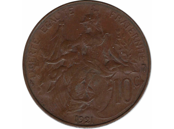 FRANCE 10 CENTIMES DUPUIS 1921 TTB+