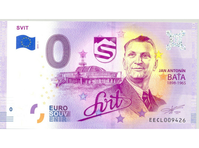 SLOVAQUIE 2019-1 SVIT JAN ANTONIN BATA BILLET SOUVENIR 0 EURO TOURISTIQUE NEUF