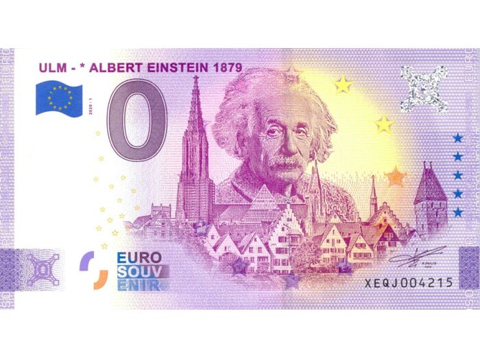 ALLEMAGNE 2020-1 ULM ALBERT EINSTEIN (ANNIVERSAIRE) BILLET SOUVENIR 0 EURO