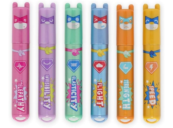 Legami Lot de 6 mini surligneurs - Teddy's Superpower