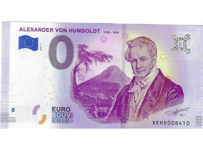 ALLEMAGNE 2019-1 ALEXANDER VON HUMBOLDT BILLET SOUVENIR 0 EURO TOURISTIQUE  NEUF