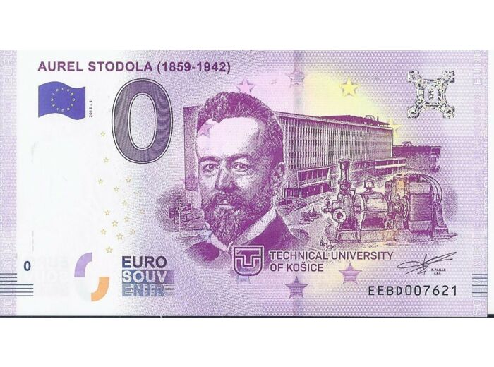 SLOVAQUIE 2018-1 AUREL STODOLA 1859-1942 BILLET SOUVENIR 0 EURO TOURISTIQUE