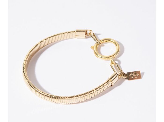 Bracelet Loops en maille serpent dorée, Edition Limitée