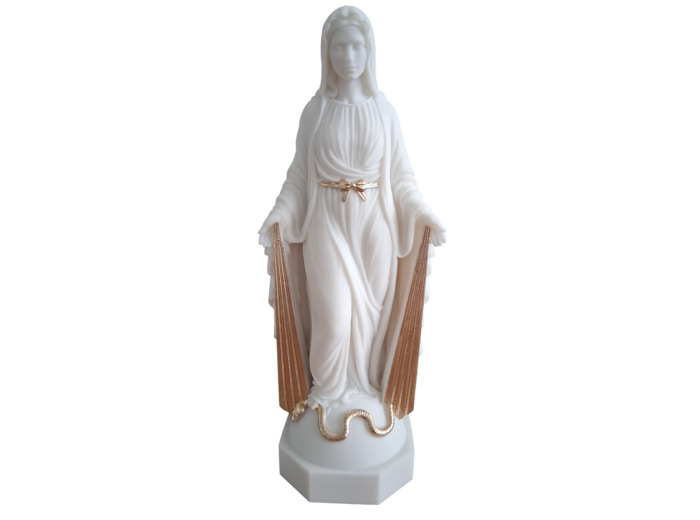 Vierge Miraculeuse avec Rayons - Statue en Albaster 23cm -Avec Dorure