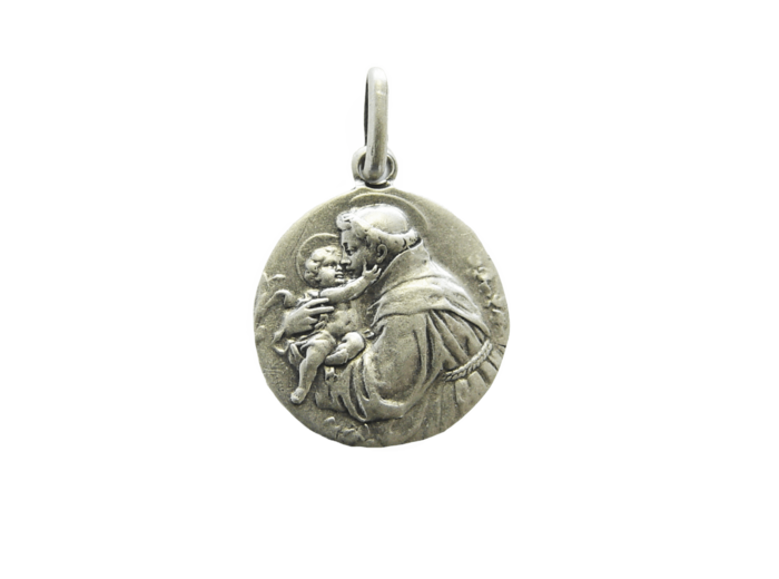 Médaille 18mm en Métal Argenté - SAINT ANTOINE