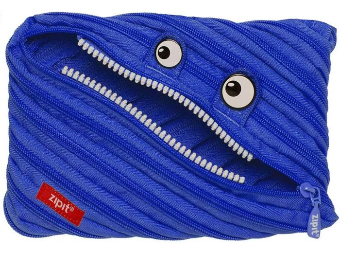 Zipit Trousse au motif de monstre, bleue, taille L Bleu Trousse à crayons Jumbo