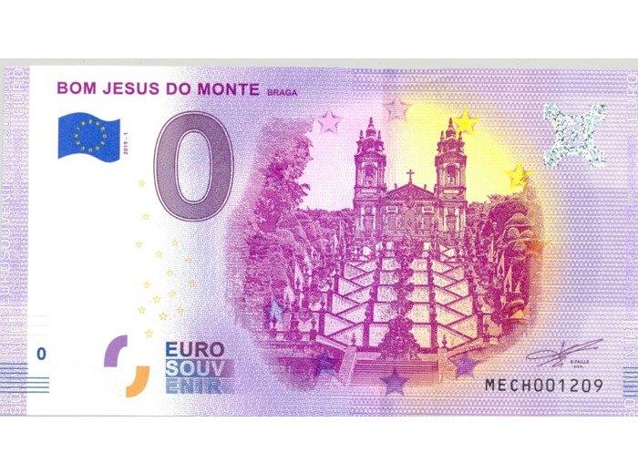 PORTUGAL 2019-1 BOM JESUS DO MONTE BILLET SOUVENIR 0 EURO TOURISTIQUE NEUF