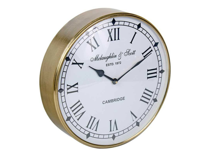 Horloge Cambridge aluminium doré 10x31cm