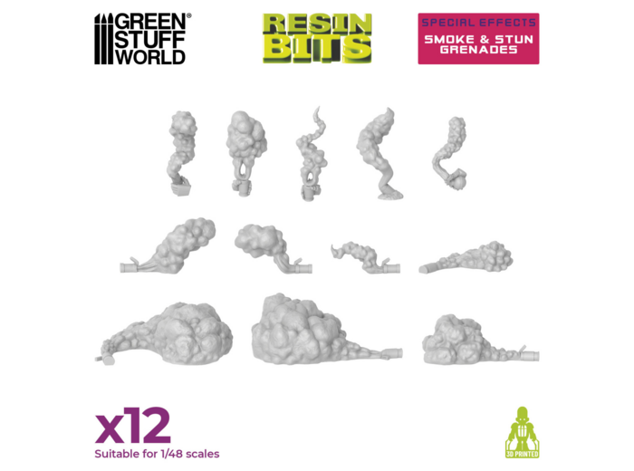 Resin Bits - Smoke & Stun Grenades 12 pcs