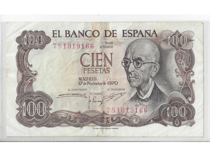 Espagne SPAIN 100 PESETAS 17 11 1970  TTB