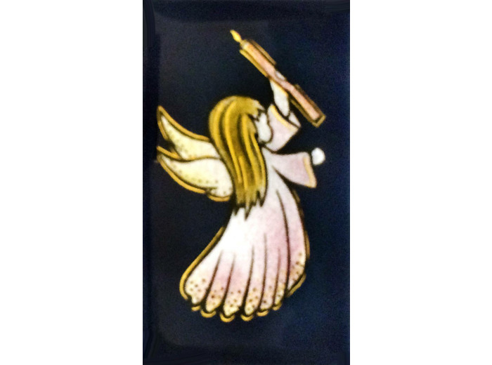 Angelot bougie Fille 9,5X5,5cm - EMAUX DU LIBAN