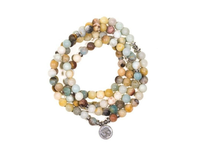 Mala Amazonite élastiqué avec symbole Om