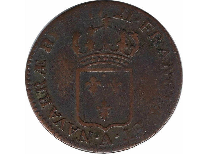 LOUIS XV (1715-1774) DEMI SOL AU BUSTE ENFANTIN 1721 A (Paris) TB