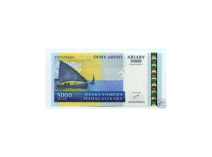 MADAGASCAR 5000 ARIARY/25000 FRANCS 2003 NEUF