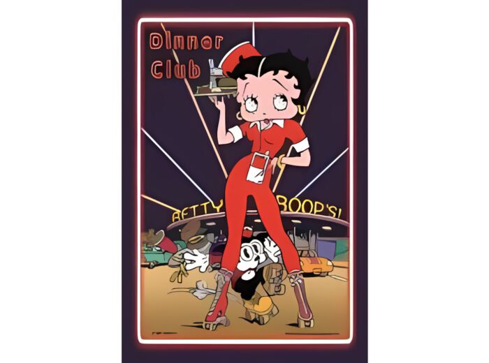 Plaque métal Betty Boop, Dinner Club - 20x30 - Déco US.