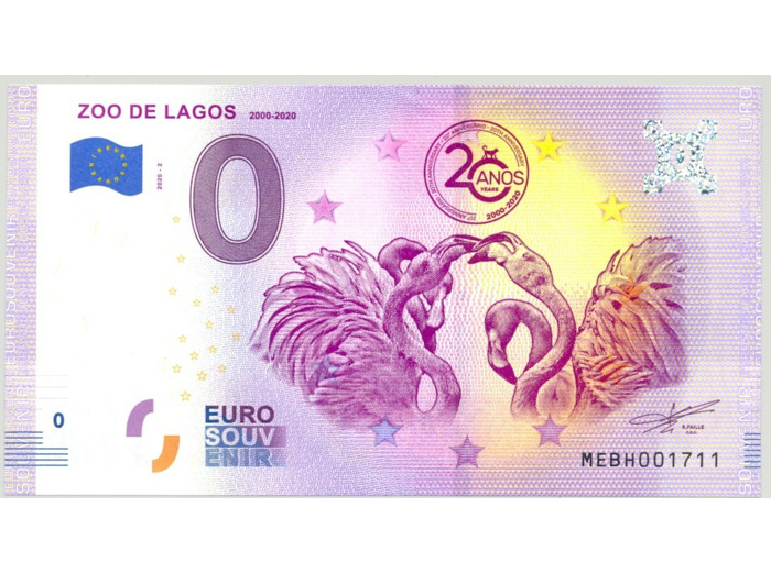 PORTUGAL 2020-2 ZOO DE LAGOS BILLET SOUVENIR 0 EURO TOURISTIQUE NEUF