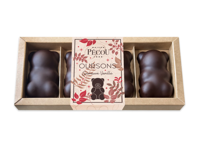 Ourson Guimauve Vanille Chocolat Noir 70%