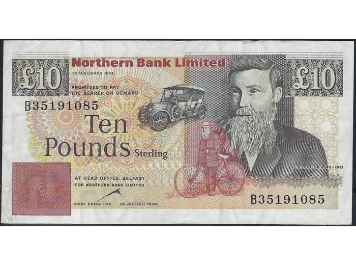 IRLANDE DU NORD 10 POUNDS 30 AOUT 1996 SERIE B NEUF