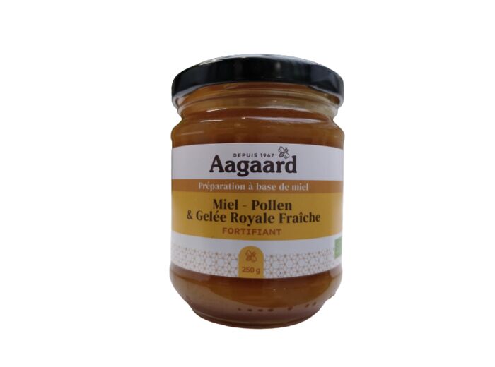 Miel, pollen et gelée royale fraîche Bio-250G-Aagaard