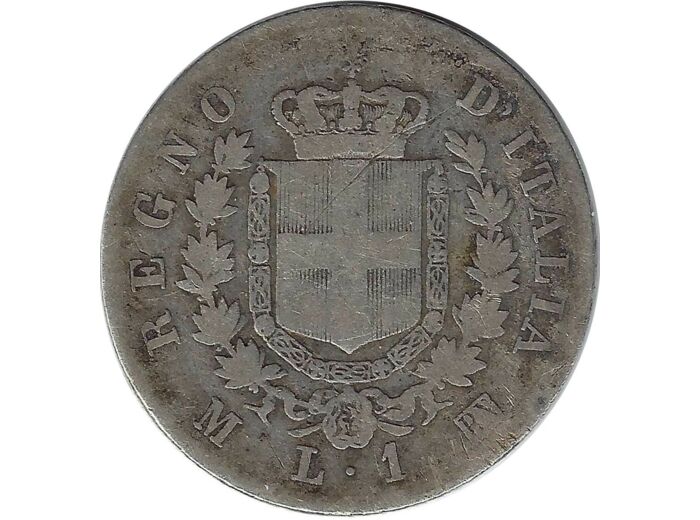 ITALIE 1 LIRA 1863 MBN TB N1