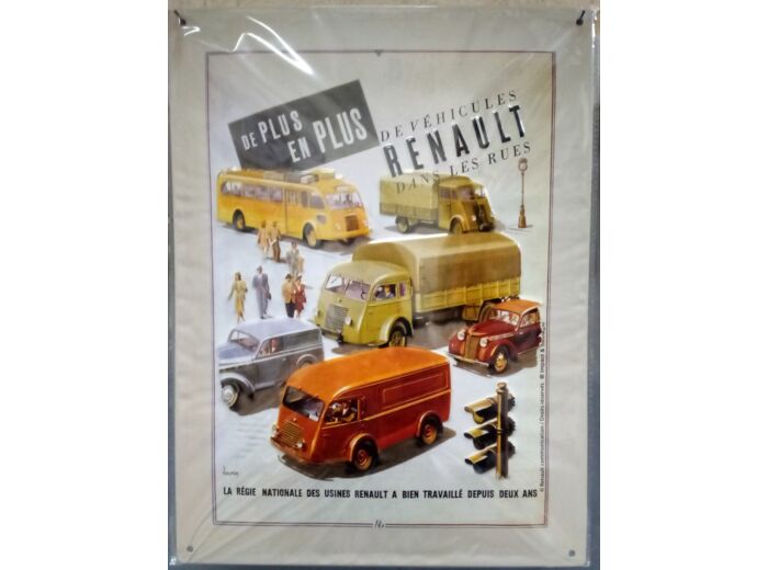 Plaque métal Renault - De plus en plus de Véhicules - 30x40cm