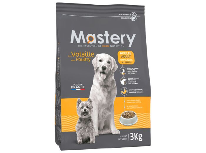 Croquettes Mastery à la volaille pour chiens adultes - 2 formats