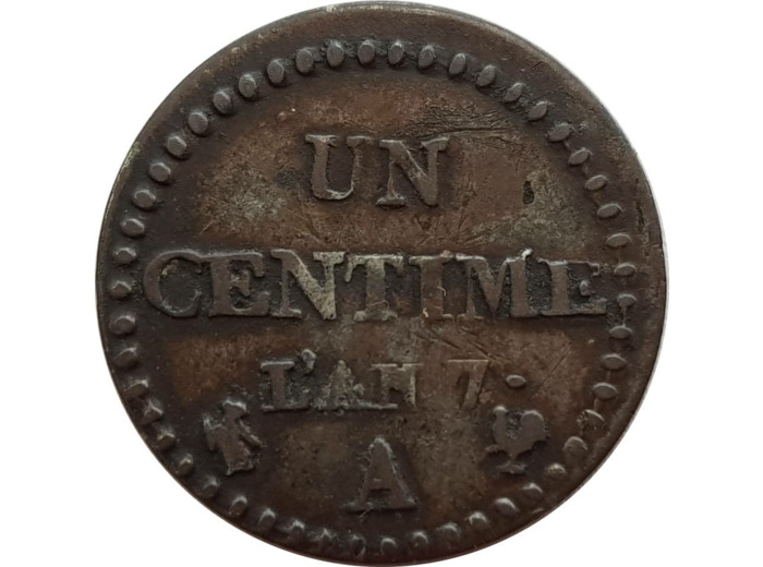 FRANCE 1 CENTIME DUPRE AN 7 A (Paris) 53/50 TB+ (G76)