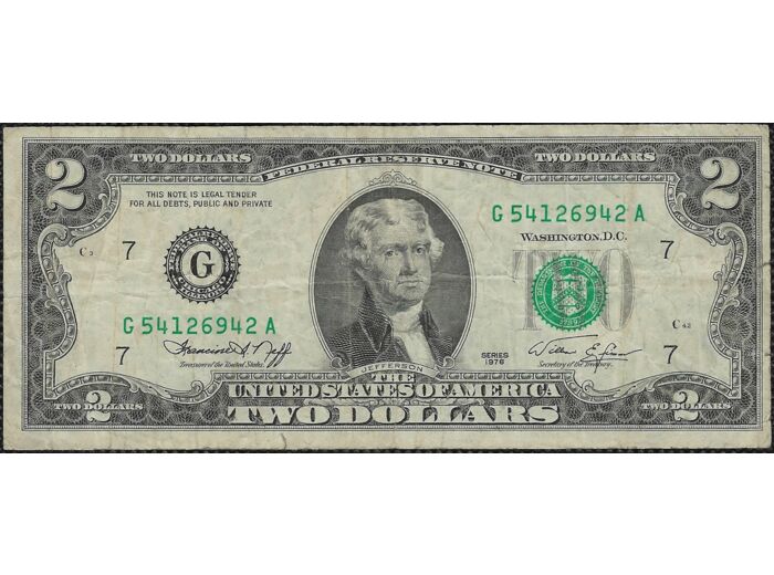 U.S.A ILLINOIS 2 DOLLARS 1976 SERIE C42 TB+ W461