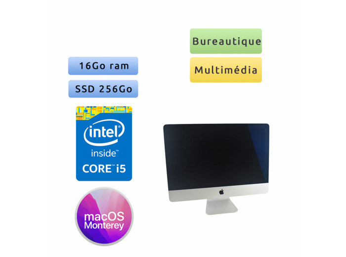 Apple iMac 21.5'' A1418 (EMC 2889) i5 16Go 256Go SSD - iMac16,1 - Grade B - Unité Centrale