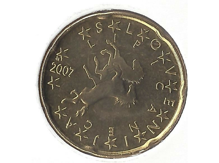 SLOVENIE 2007 20 CENTIMES SUP