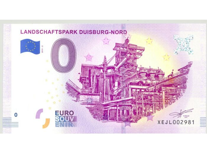ALLEMAGNE 2019-2 LANDSCHAFTSPARK DUISBURG-NORD BILLET SOUVENIR 0 EURO