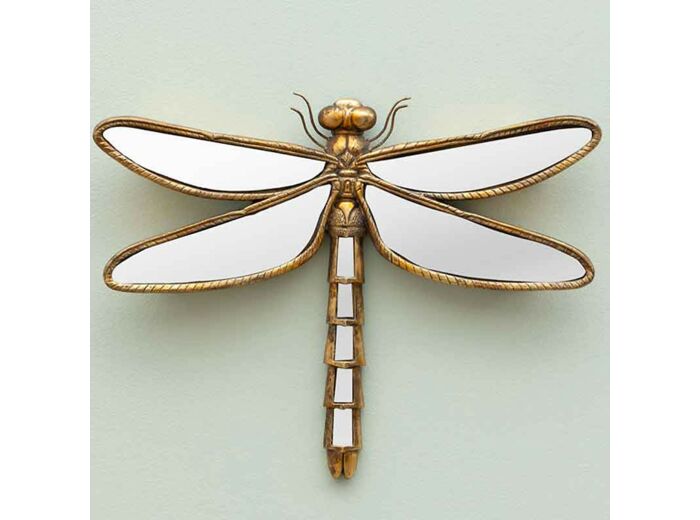 Miroir libellule doré 35x26cm