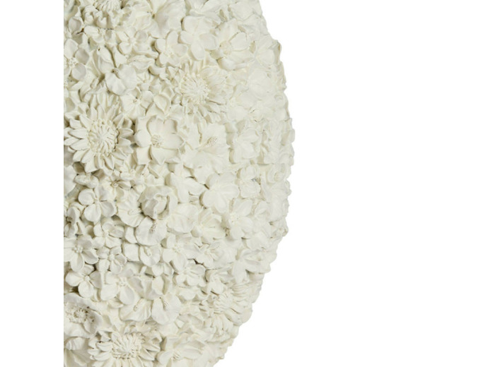 Vase fleuri blanc synthétique résine Violeta 27x27x31cm
