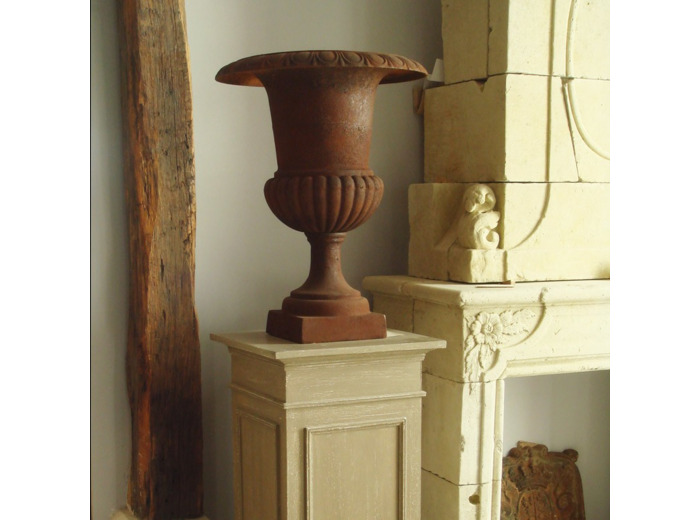 Vase Médicis fonte rouille 46x62cm