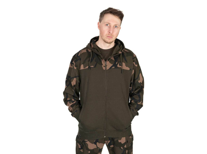 zip split LW hoody kaki / camo