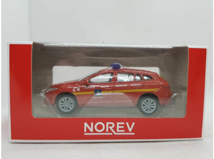 RENAULT MEGANE BREAK 2009 SAPEUR POMPIER NOREV 1/54 BOITE D'ORIGINE NEUF