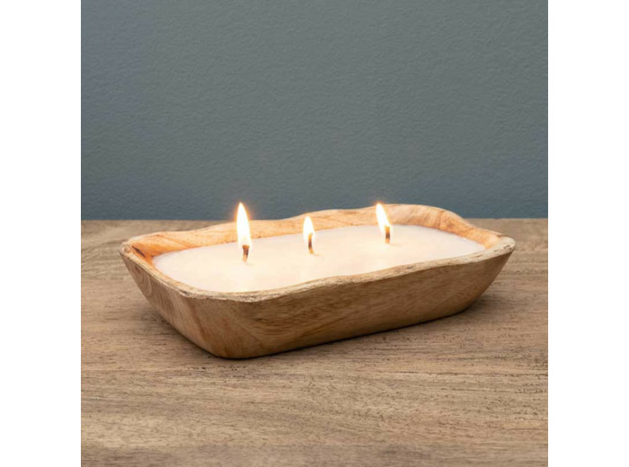 Bougie de soja dans pot en manguier organic 23x15cm