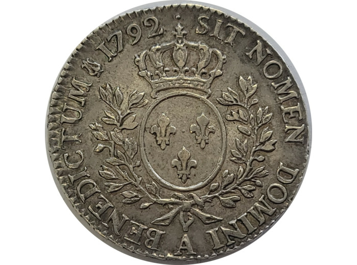 LOUIS XVI 1/2 ECU AUX BRANCHES D'OLIVIER 1792 A (Paris) SUP+ (VG355)