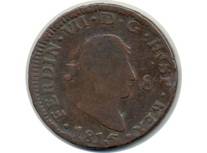 ESPAGNE 8 MARAVEDIS 1815 JA FERDINAND VII TB (W461)