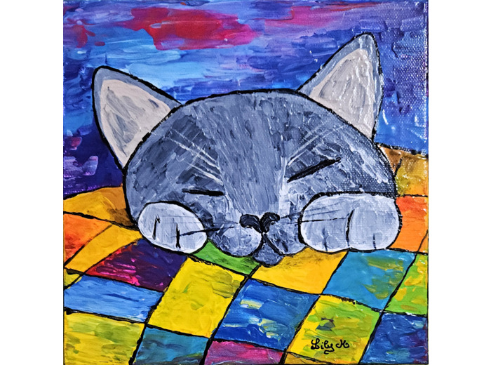Tableau 3D 20x20cm "Hello Kitty #1"