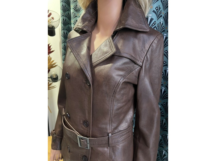 AMC 201021Veste femme cuir marron